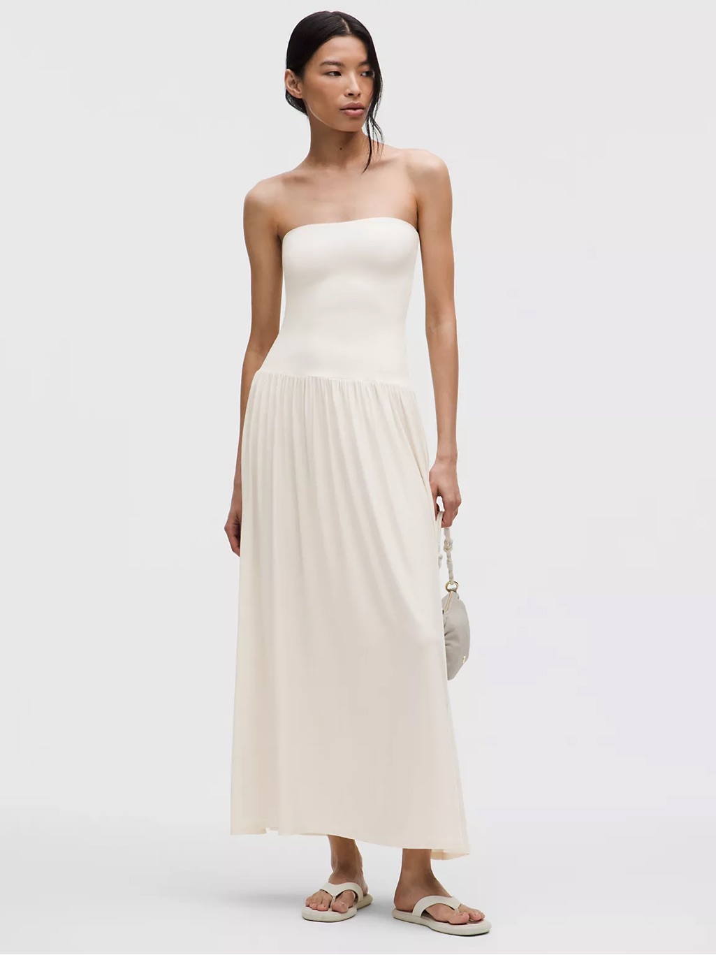 Lululemon 2-In-1 Strapless Maxi Dress - Elegant Summer Dress - Light Ivory